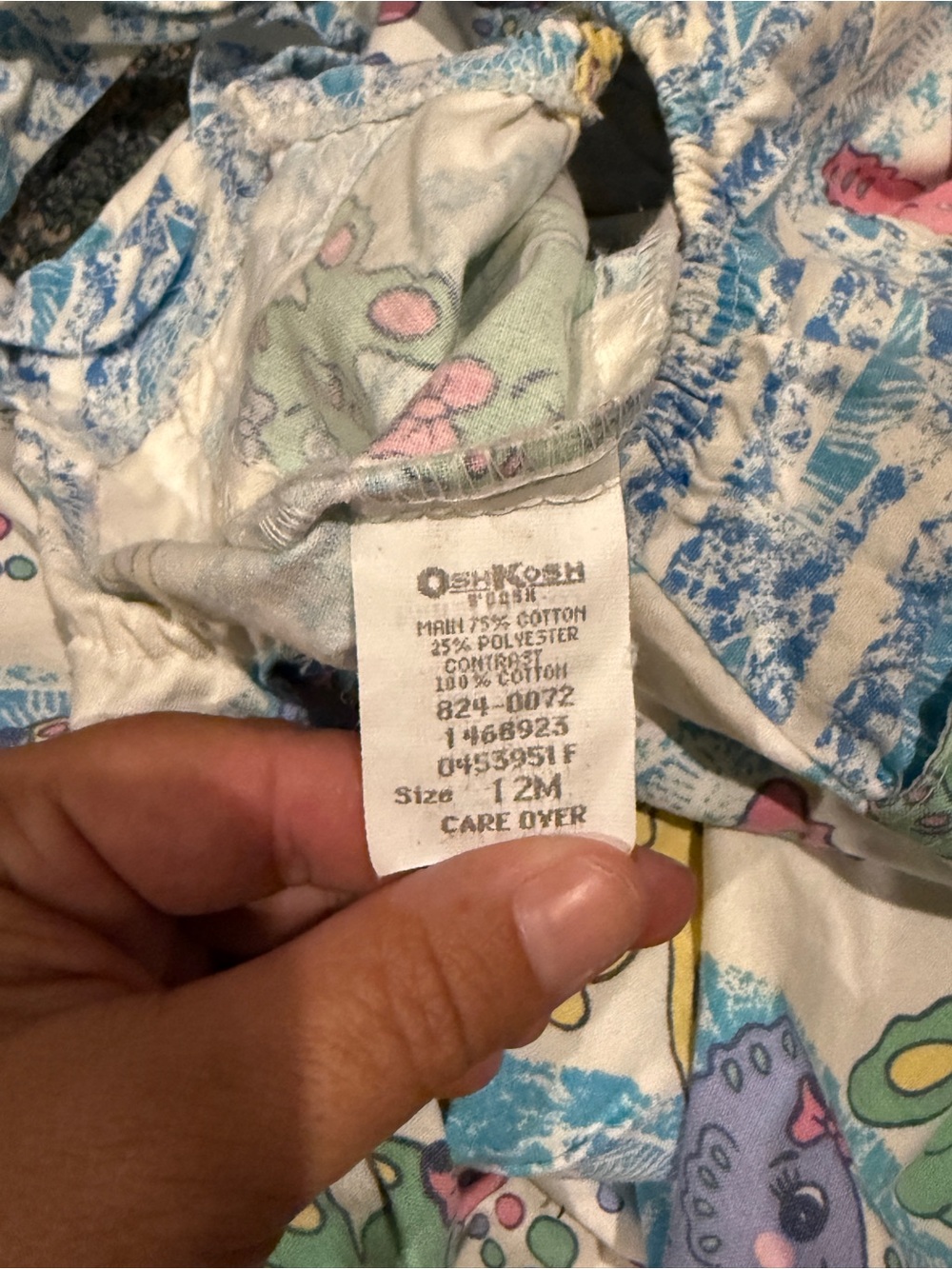 Vtg 90’s OshKosh B'gosh Vestbak Fish Print Overalls size 12mos - Picture 11 of 12